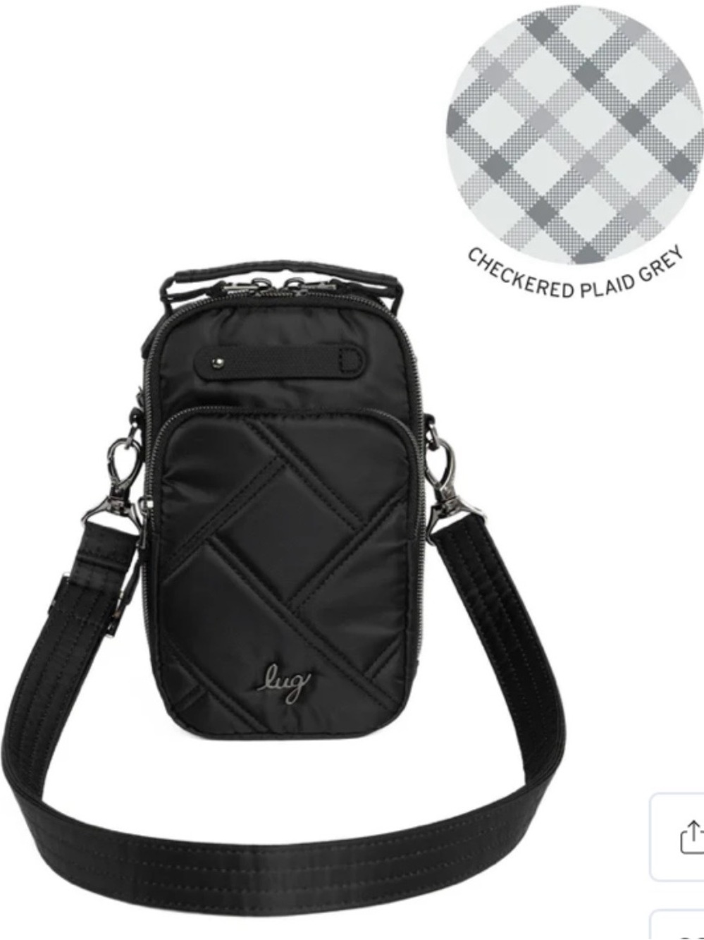 Lug Skeeter Mini Convertible Crossbody Belt Bag. Black. NWT